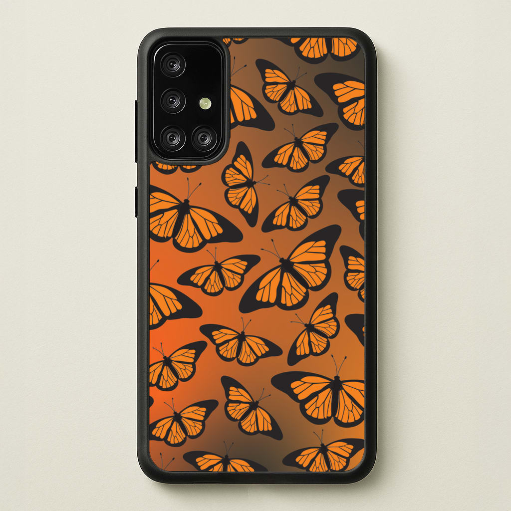 Orange Gradient Butterfly - Butterfly Patterns - Butterfly Patterns Phone Case for Galaxy A71