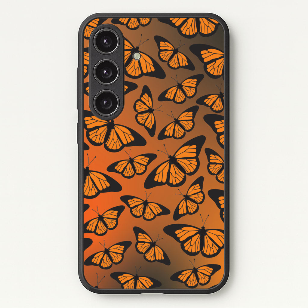 Orange Gradient Butterfly - Butterfly Patterns - Butterfly Patterns Phone Case for Galaxy S24