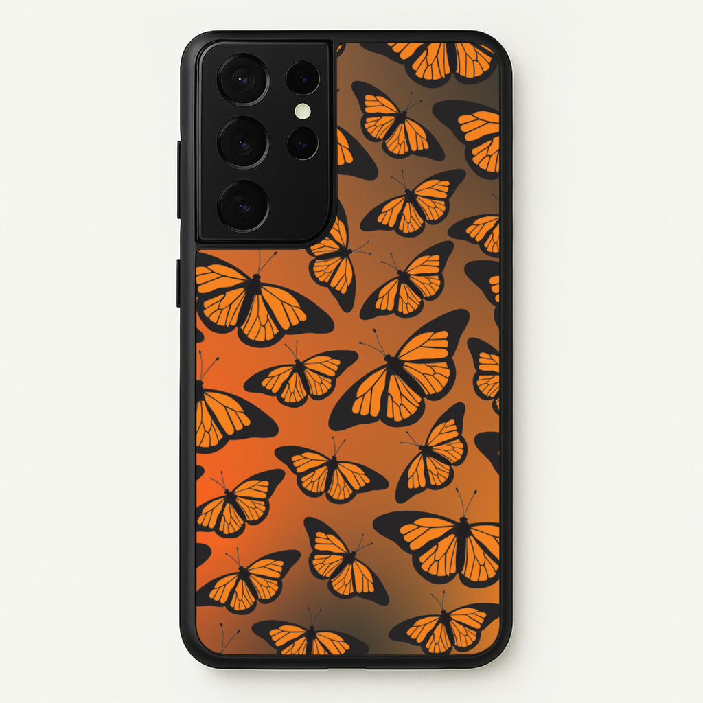 Orange Gradient Butterfly - Butterfly Patterns - Butterfly Patterns Phone Case for Galaxy S21 Ultra