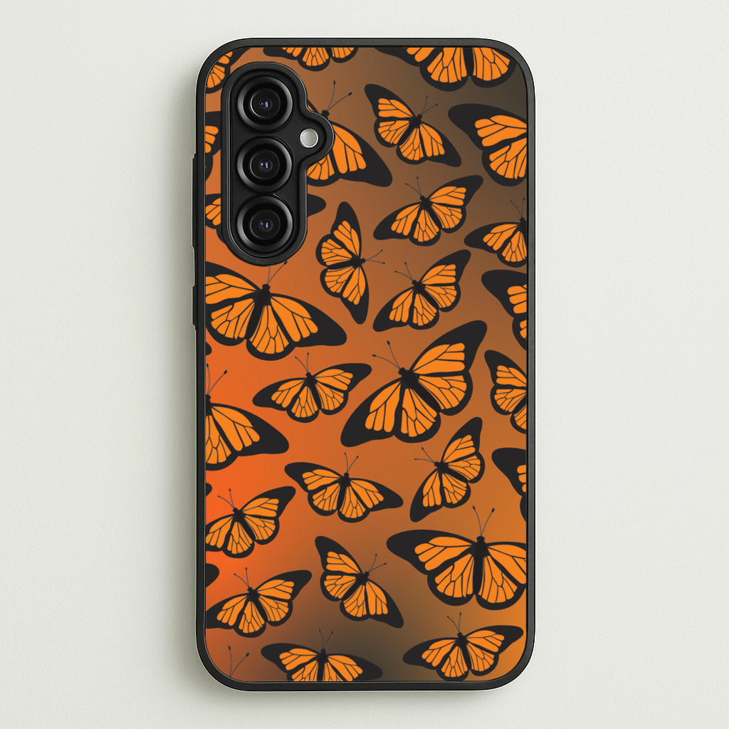 Orange Gradient Butterfly - Butterfly Patterns - Butterfly Patterns Phone Case for Galaxy A14