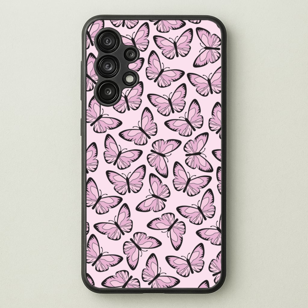 Pink And Black Butterfly - Butterfly Patterns - Butterfly Patterns Phone Case for Galaxy A13