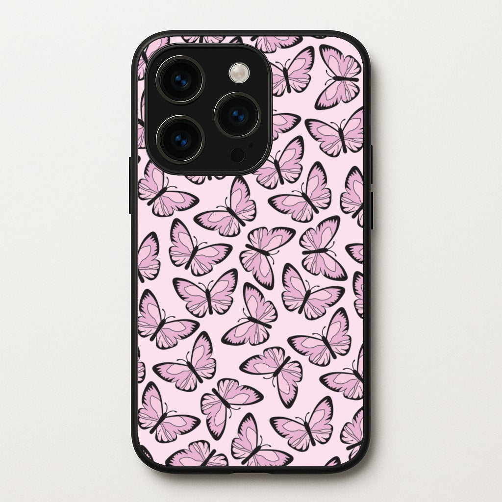 Pink And Black Butterfly - Butterfly Patterns - Butterfly Patterns Phone Case for iPhone 14 Pro