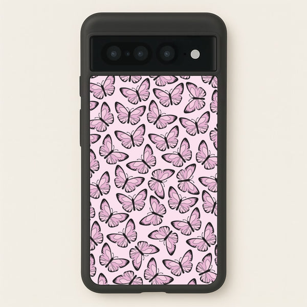 Pink And Black Butterfly - Butterfly Patterns - Butterfly Patterns Phone Case for Google Pixel 7 Pro