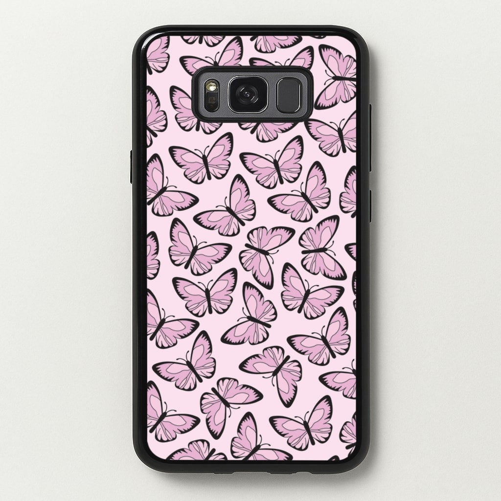 Pink And Black Butterfly - Butterfly Patterns - Butterfly Patterns Phone Case for Galaxy S8 Plus