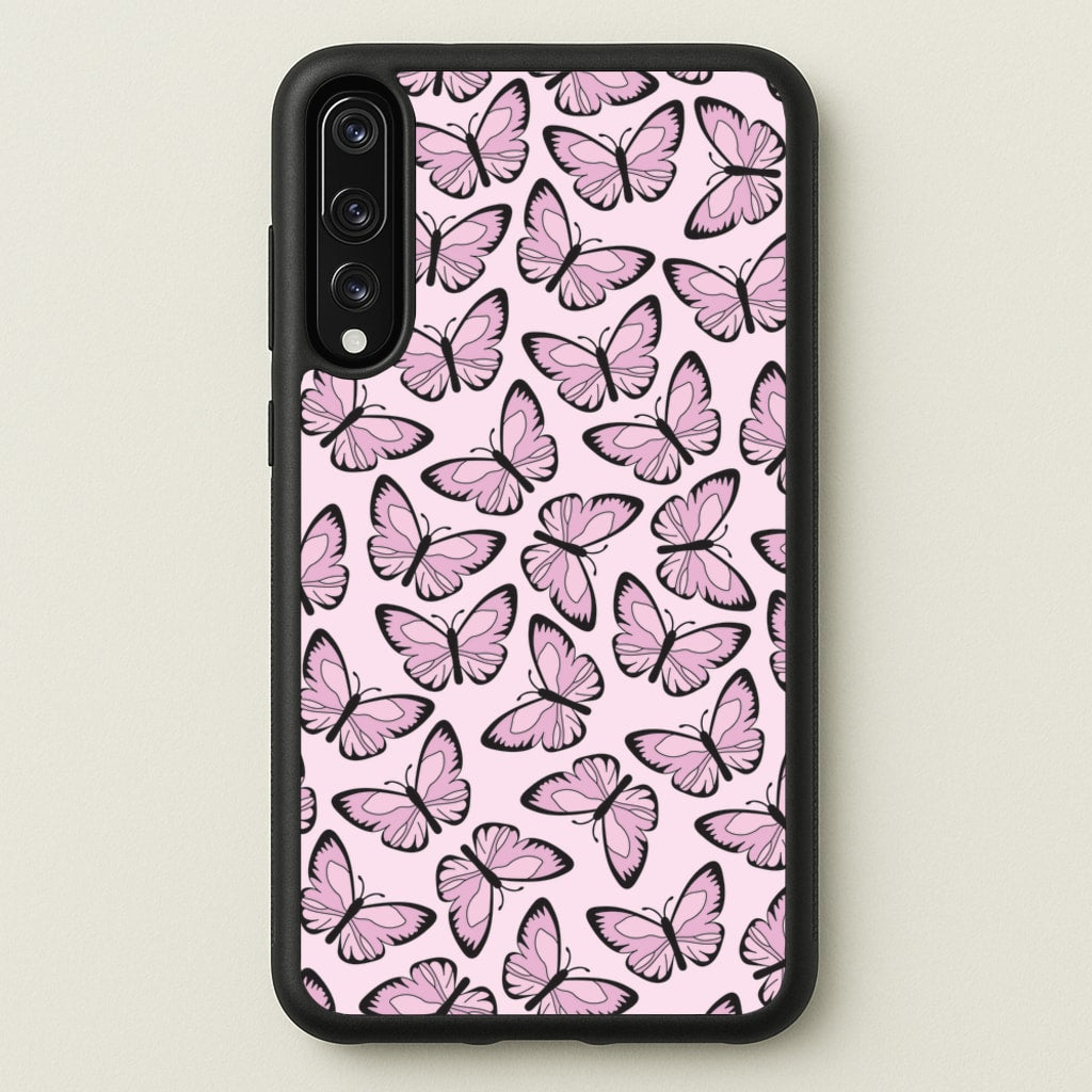 Pink And Black Butterfly - Butterfly Patterns - Butterfly Patterns Phone Case for Huawei P20 Pro