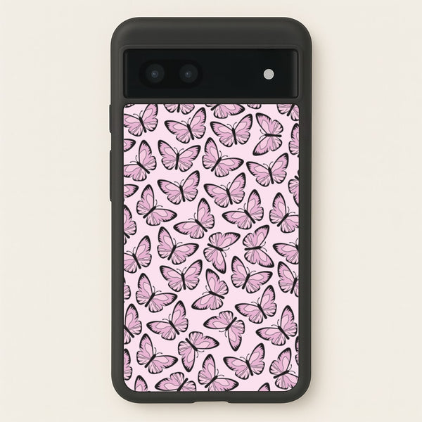 Pink And Black Butterfly - Butterfly Patterns - Butterfly Patterns Phone Case for Google Pixel 7a