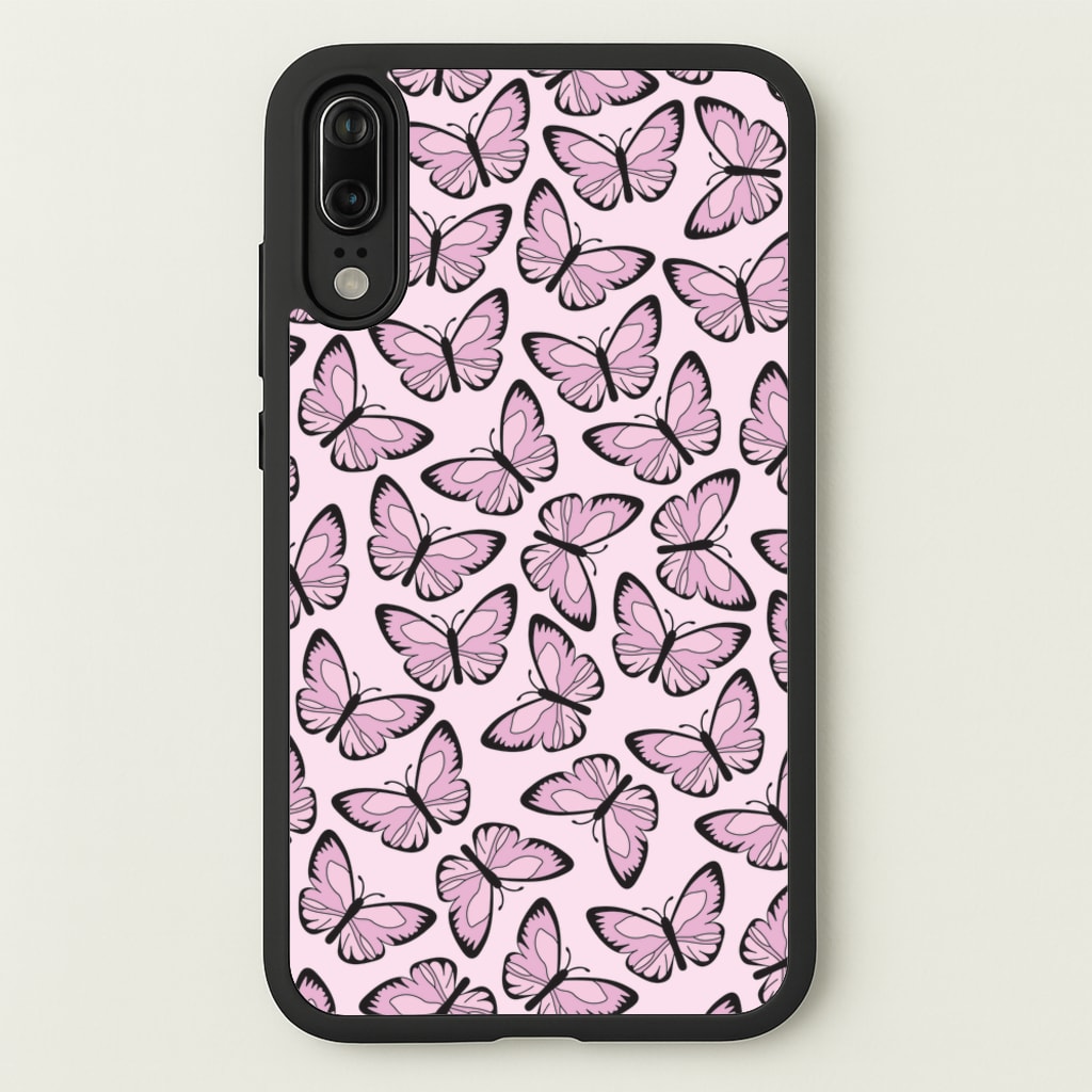 Pink And Black Butterfly - Butterfly Patterns - Butterfly Patterns Phone Case for Huawei P20