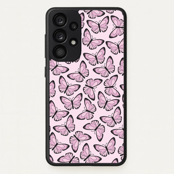 Pink And Black Butterfly - Butterfly Patterns - Butterfly Patterns Phone Case for Galaxy A33