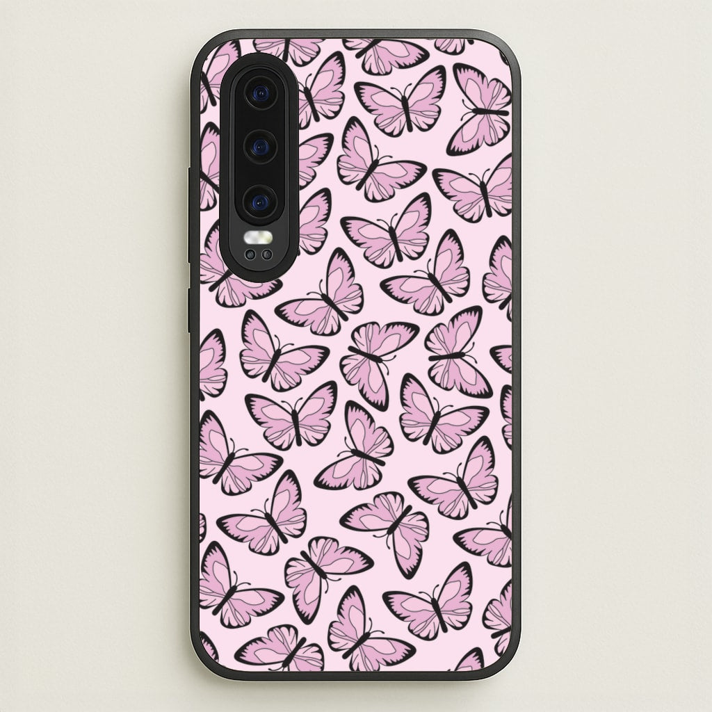 Pink And Black Butterfly - Butterfly Patterns - Butterfly Patterns Phone Case for Huawei P30