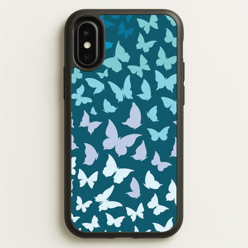 Blue Gradient Butterfly - Butterfly Patterns - Butterfly Patterns Phone Case for iPhone X / XS