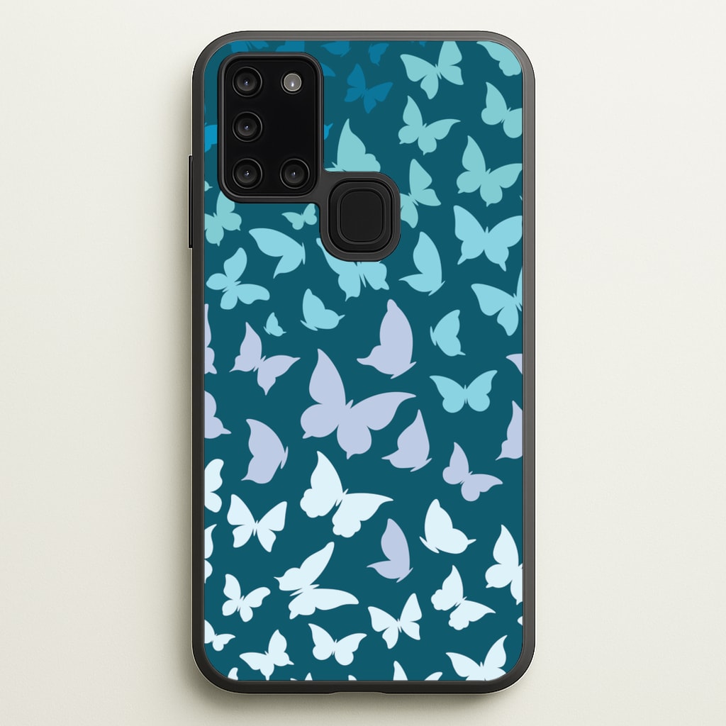Blue Gradient Butterfly - Butterfly Patterns - Butterfly Patterns Phone Case for Galaxy A21s