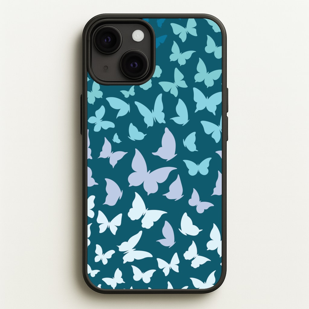 Blue Gradient Butterfly - Butterfly Patterns - Butterfly Patterns Phone Case for iPhone 13