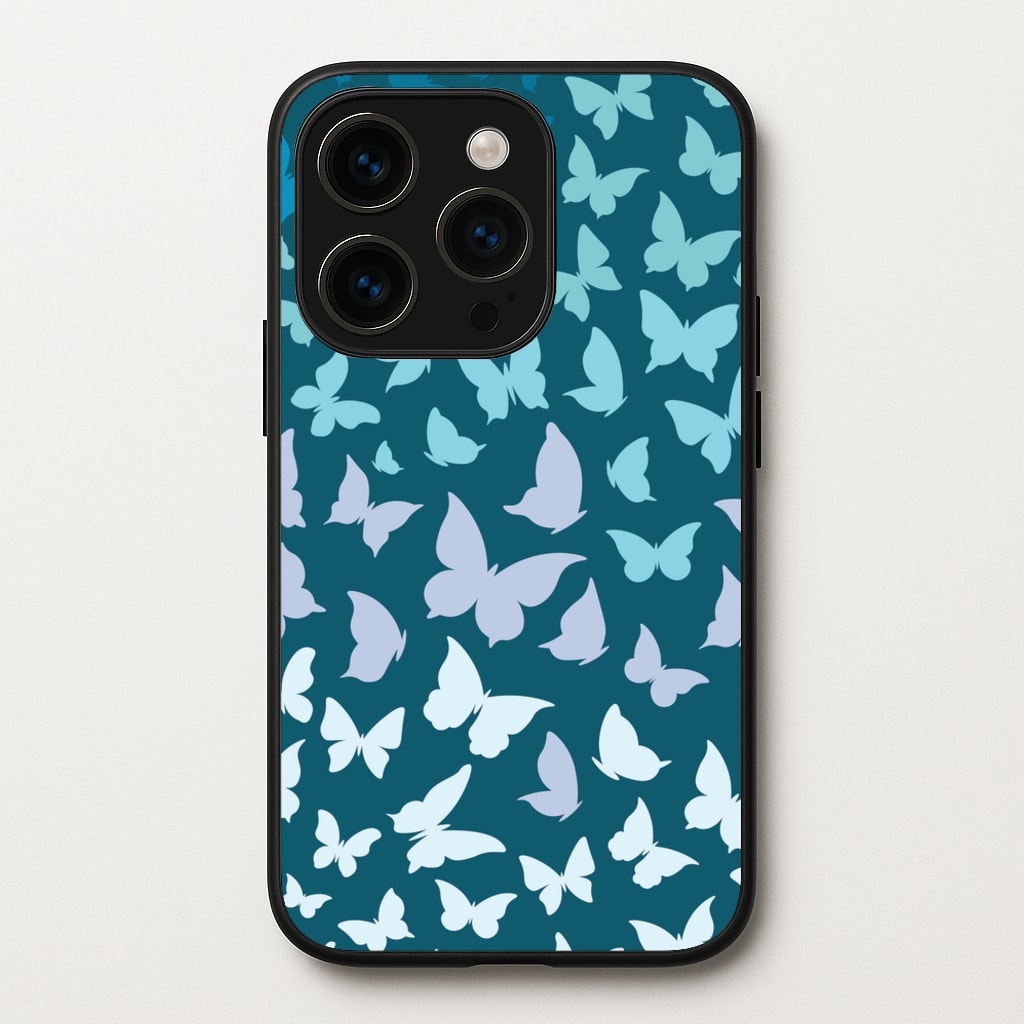 Blue Gradient Butterfly - Butterfly Patterns - Butterfly Patterns Phone Case for iPhone 14 Pro