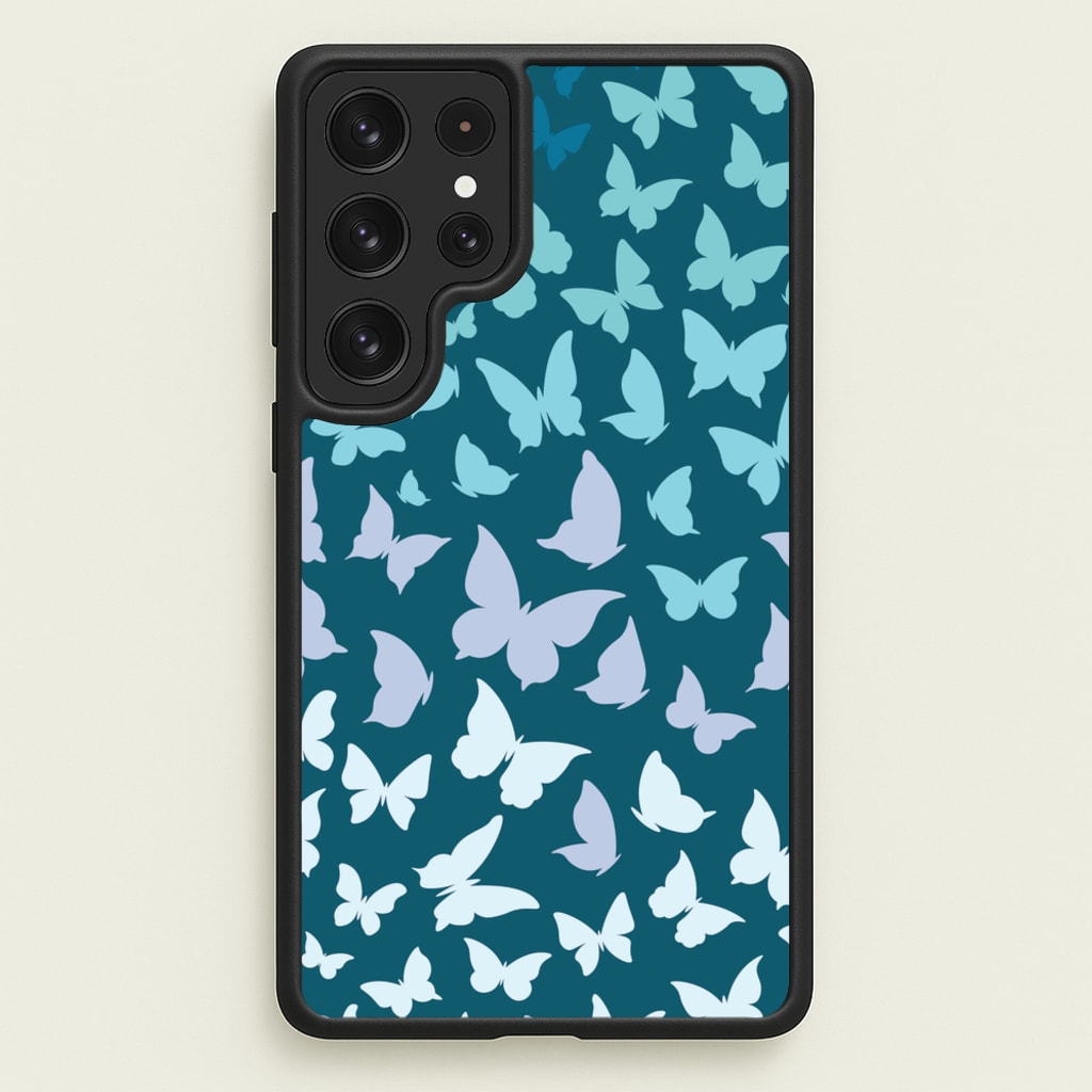 Blue Gradient Butterfly - Butterfly Patterns - Butterfly Patterns Phone Case for Galaxy S22 Ultra