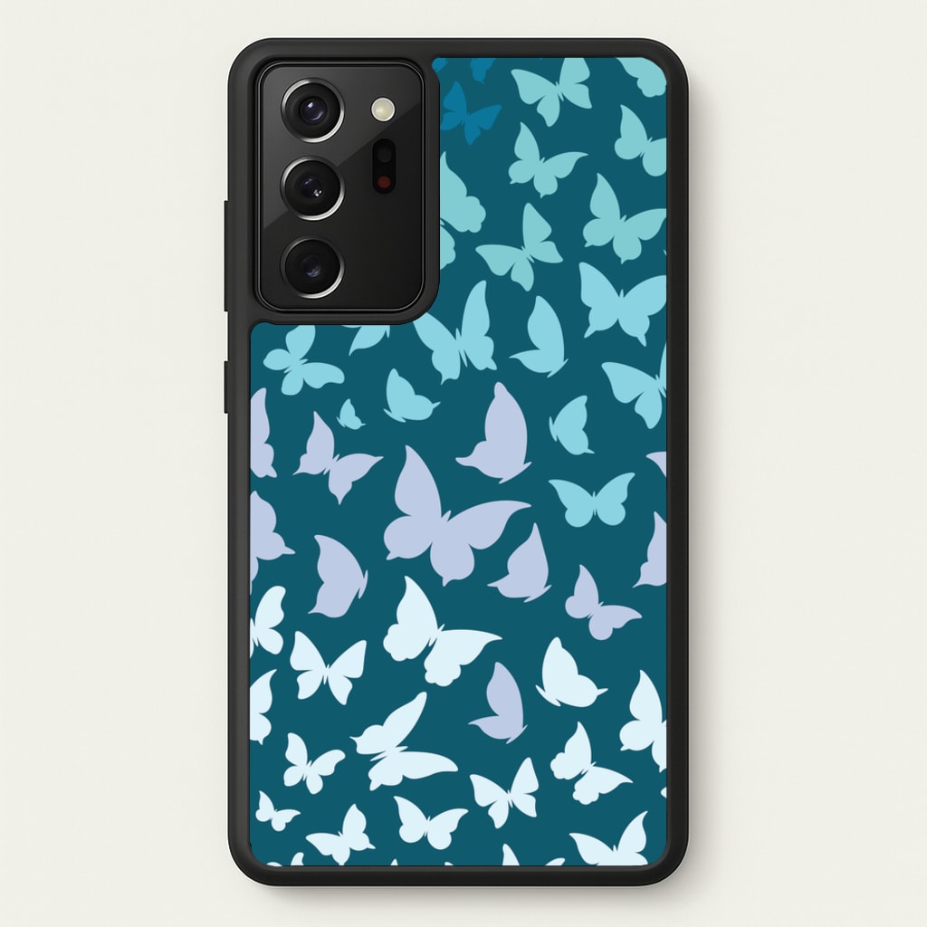 Blue Gradient Butterfly - Butterfly Patterns - Butterfly Patterns Phone Case for Galaxy Note 20 Ultra