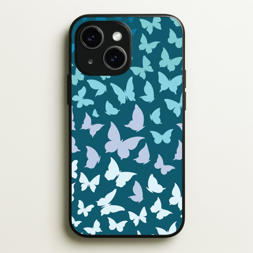Blue Gradient Butterfly - Butterfly Patterns - Butterfly Patterns Phone Case for iPhone 15