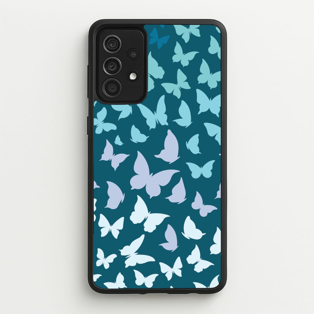 Blue Gradient Butterfly - Butterfly Patterns - Butterfly Patterns Phone Case for Galaxy A52 / A52s