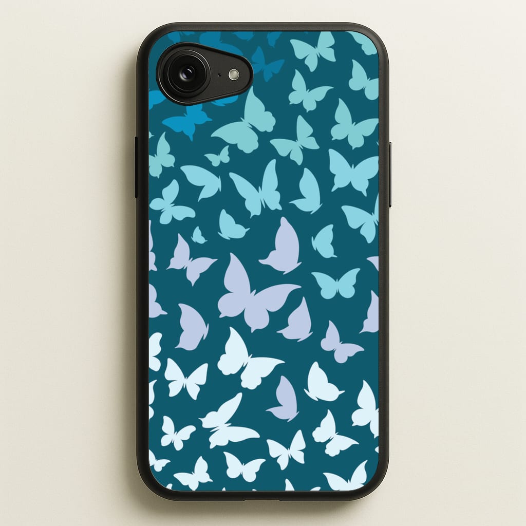 Blue Gradient Butterfly - Butterfly Patterns - Butterfly Patterns Phone Case for iPhone 16e