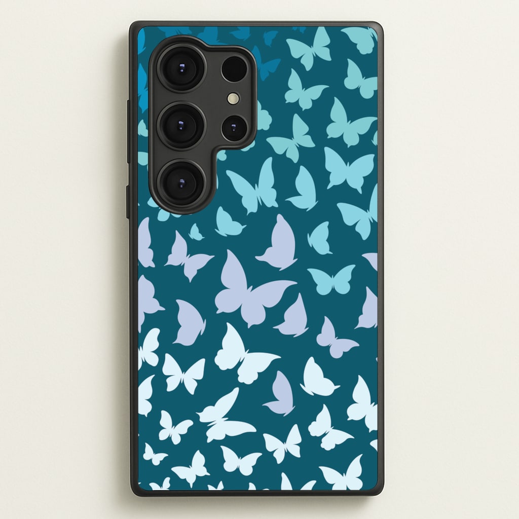 Blue Gradient Butterfly - Butterfly Patterns - Butterfly Patterns Phone Case for Galaxy S25 Ultra