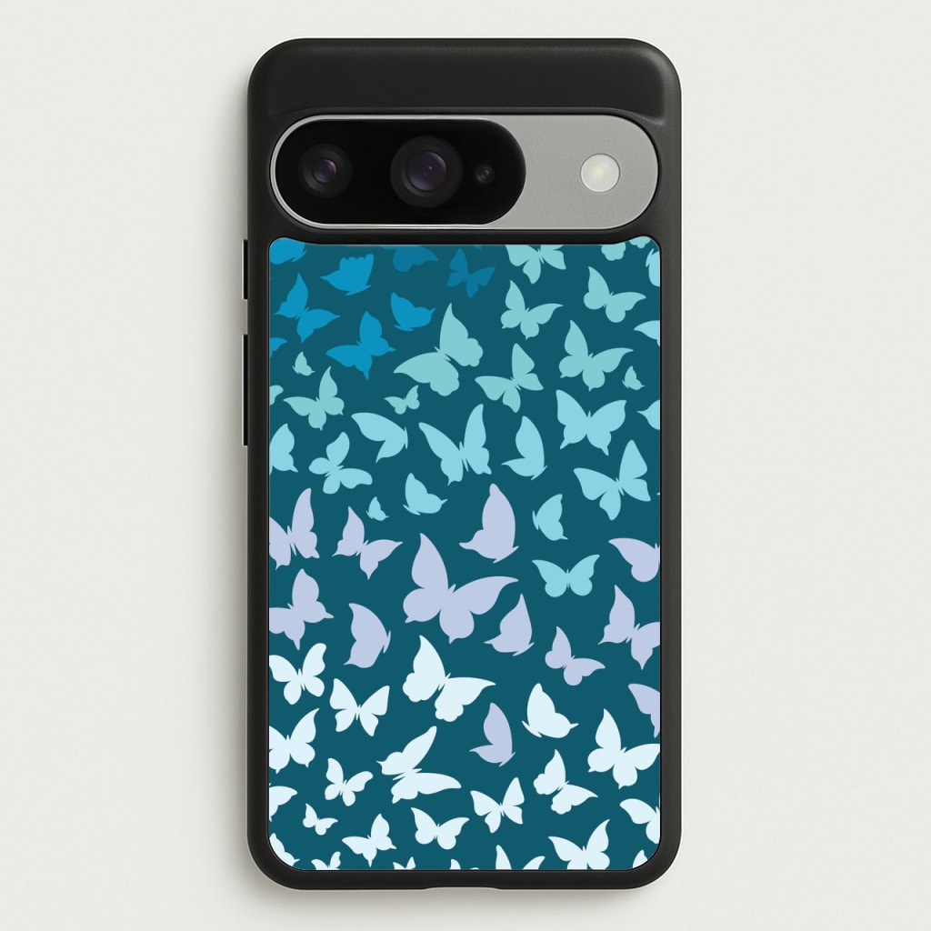 Blue Gradient Butterfly - Butterfly Patterns Phone Case for Google Pixel 10 / 10 Pro