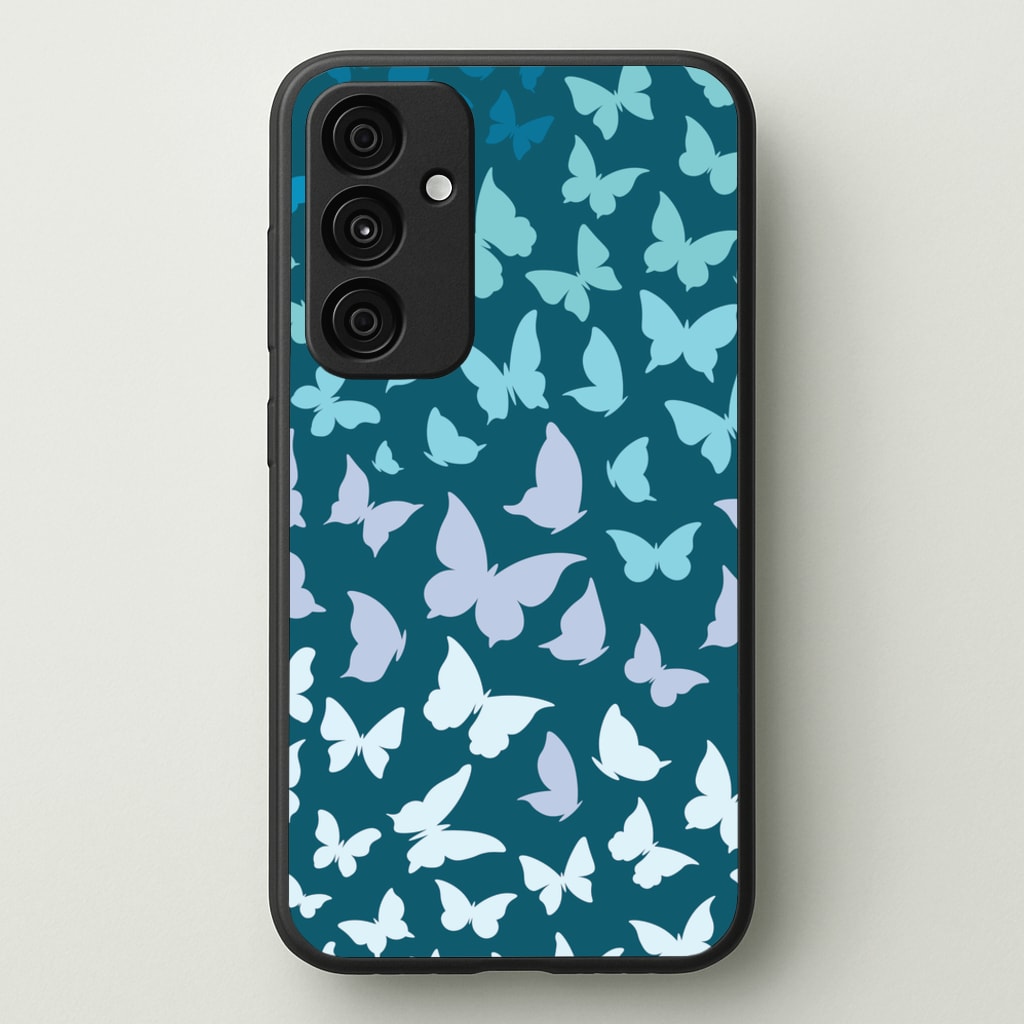 Blue Gradient Butterfly - Butterfly Patterns - Butterfly Patterns Phone Case for Galaxy A55