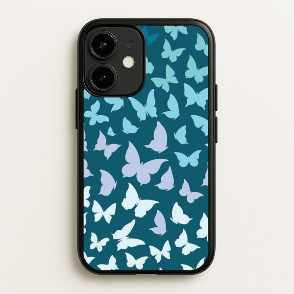Blue Gradient Butterfly - Butterfly Patterns - Butterfly Patterns Phone Case for iPhone 12 Mini