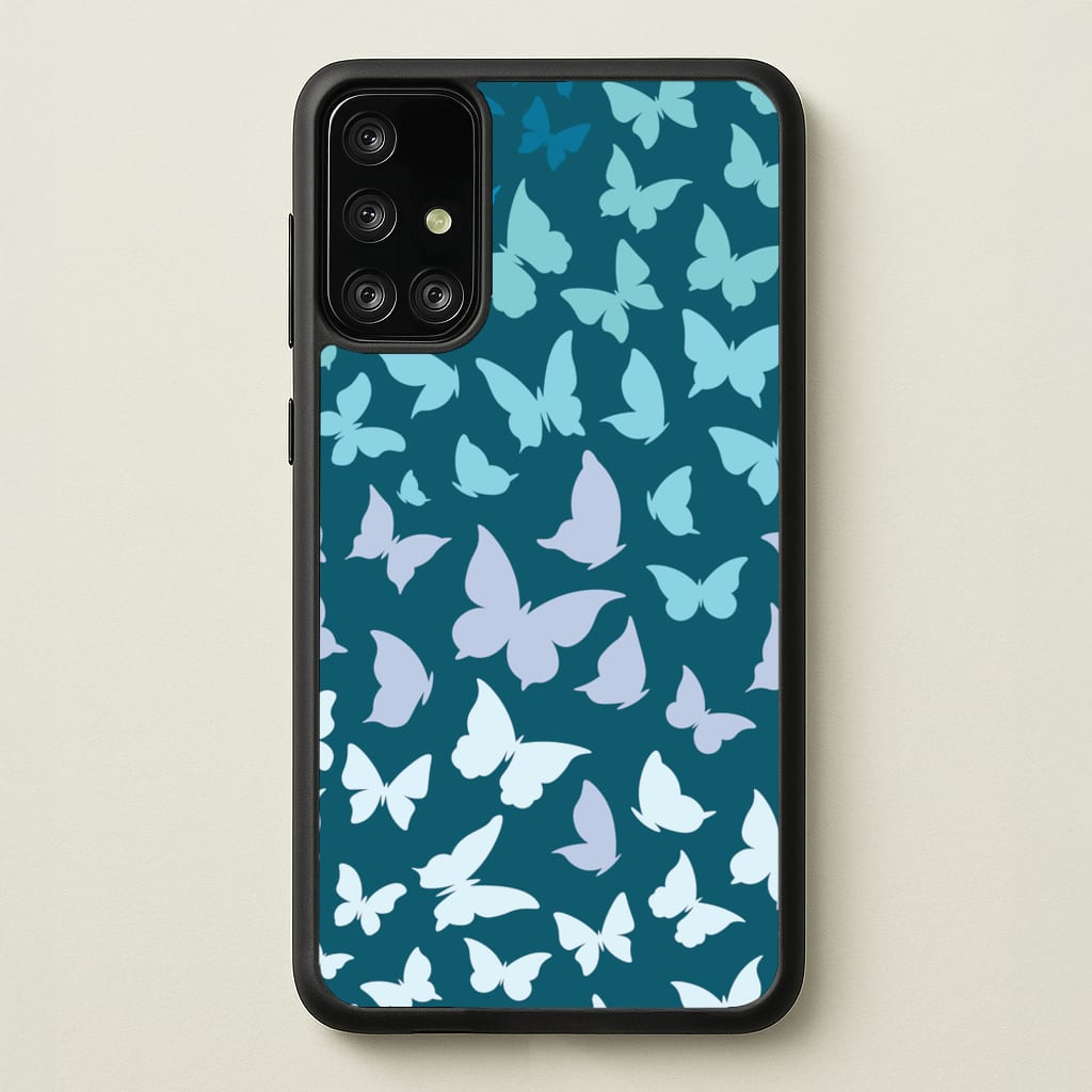 Blue Gradient Butterfly - Butterfly Patterns - Butterfly Patterns Phone Case for Galaxy A71