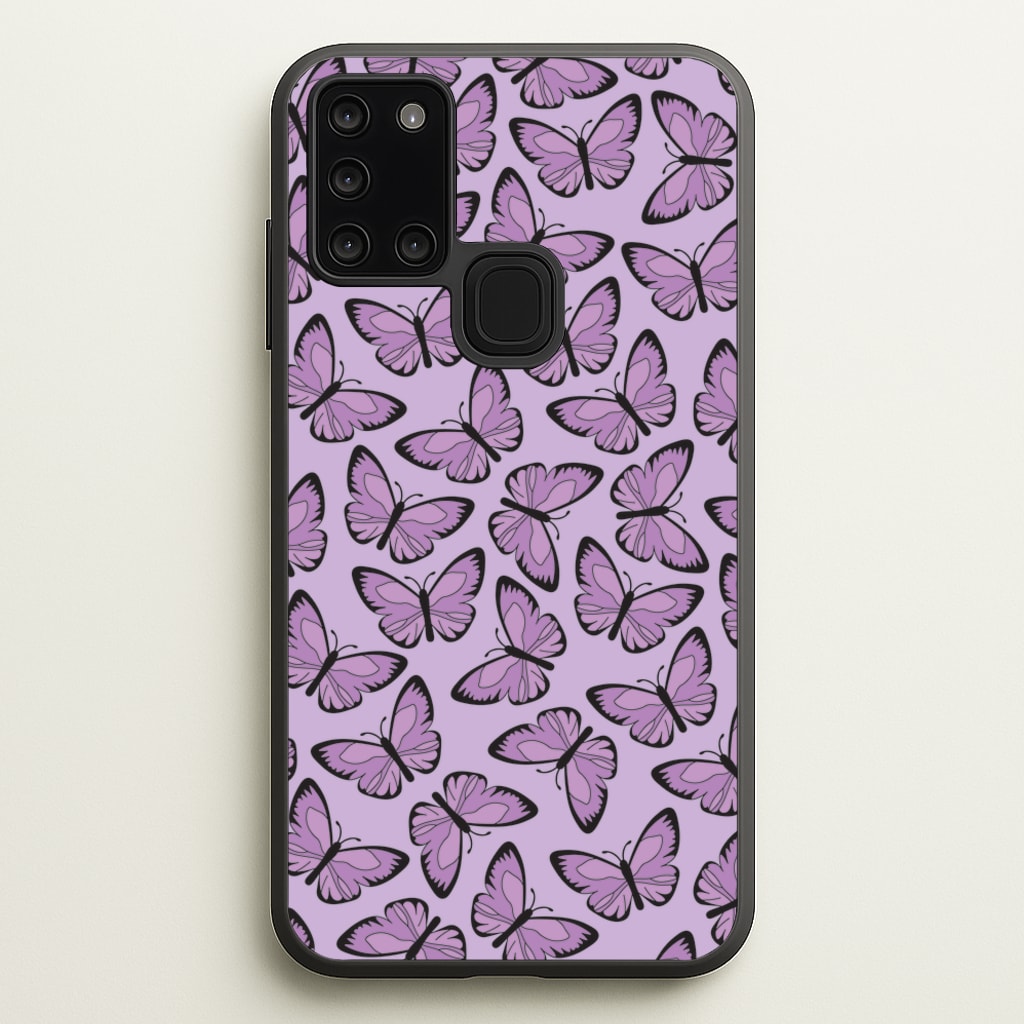 Purple Butterfly - Butterfly Patterns  - Butterfly Patterns Phone Case for Galaxy A21s