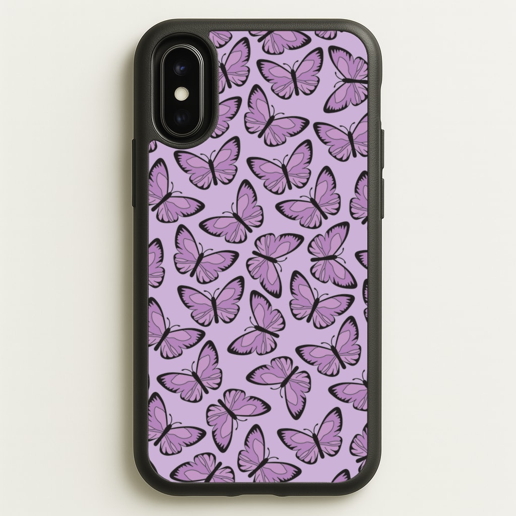 Purple Butterfly - Butterfly Patterns - Butterfly Patterns Phone Case for iPhone X / XS