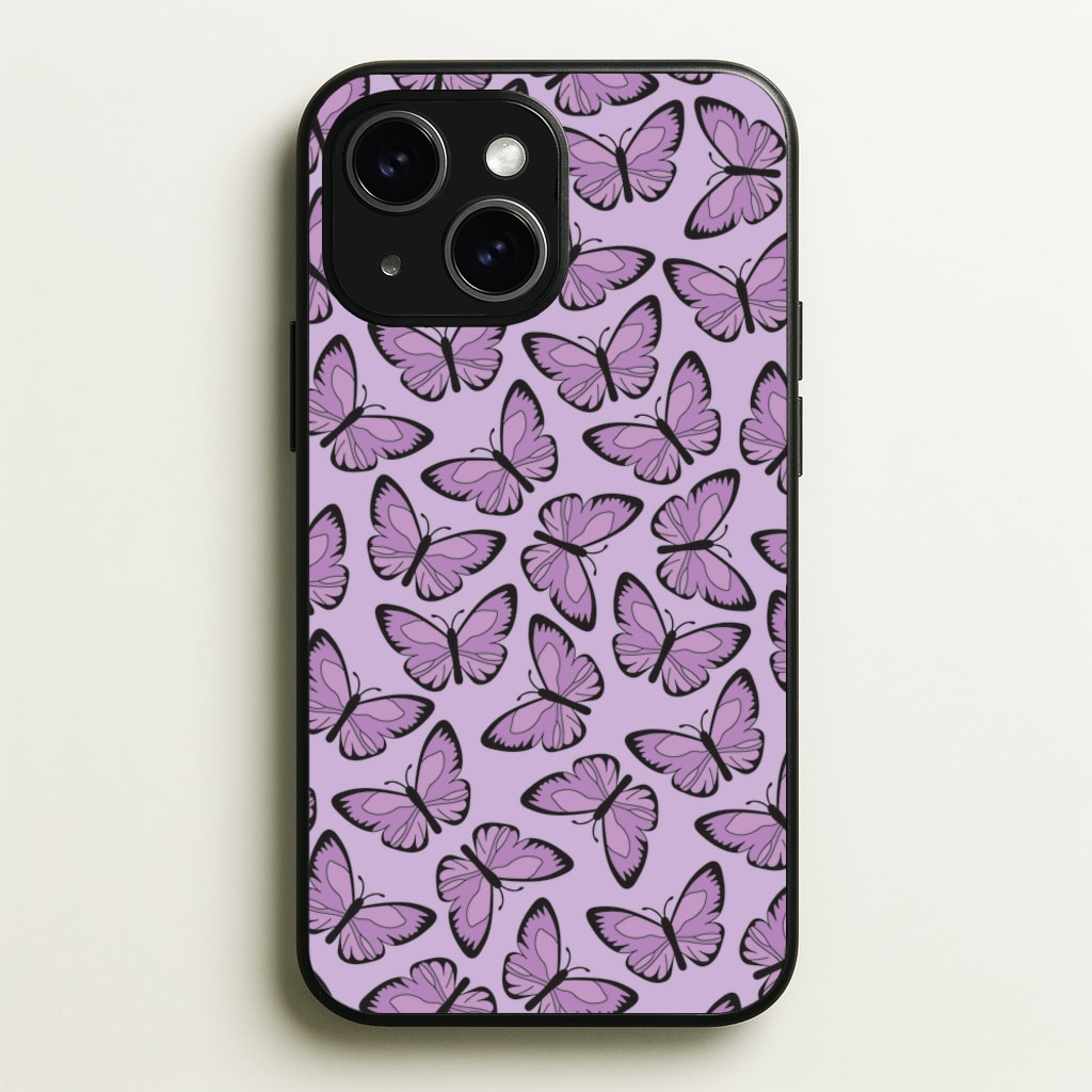 Purple Butterfly - Butterfly Patterns - Butterfly Patterns Phone Case for iPhone 14
