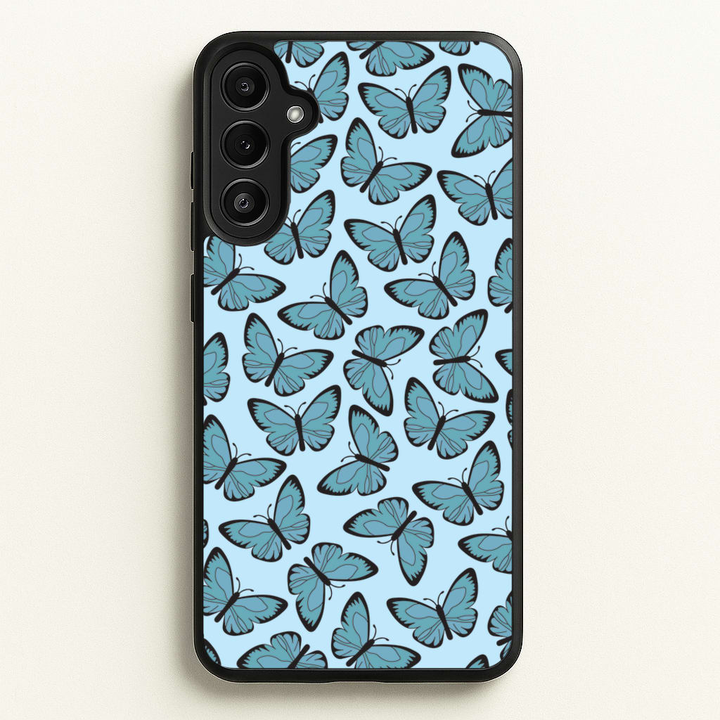 Blue Butterfly - Butterfly Patterns - Butterfly Patterns Phone Case for Galaxy A34