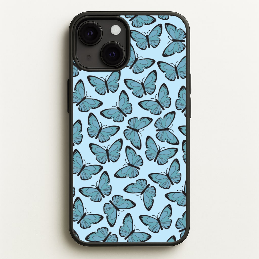 Blue Butterfly - Butterfly Patterns - Butterfly Patterns Phone Case for iPhone 13 Mini
