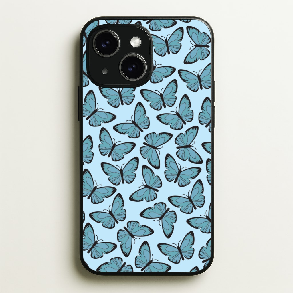 Blue Butterfly - Butterfly Patterns - Butterfly Patterns Phone Case for iPhone 14