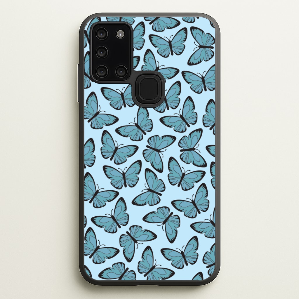 Blue Butterfly - Butterfly Patterns - Butterfly Patterns Phone Case for Galaxy A21s