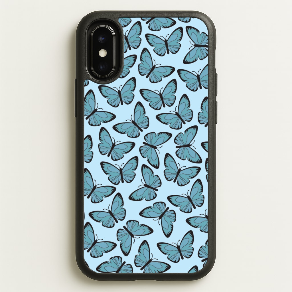Blue Butterfly - Butterfly Patterns - Butterfly Patterns Phone Case for iPhone X / XS