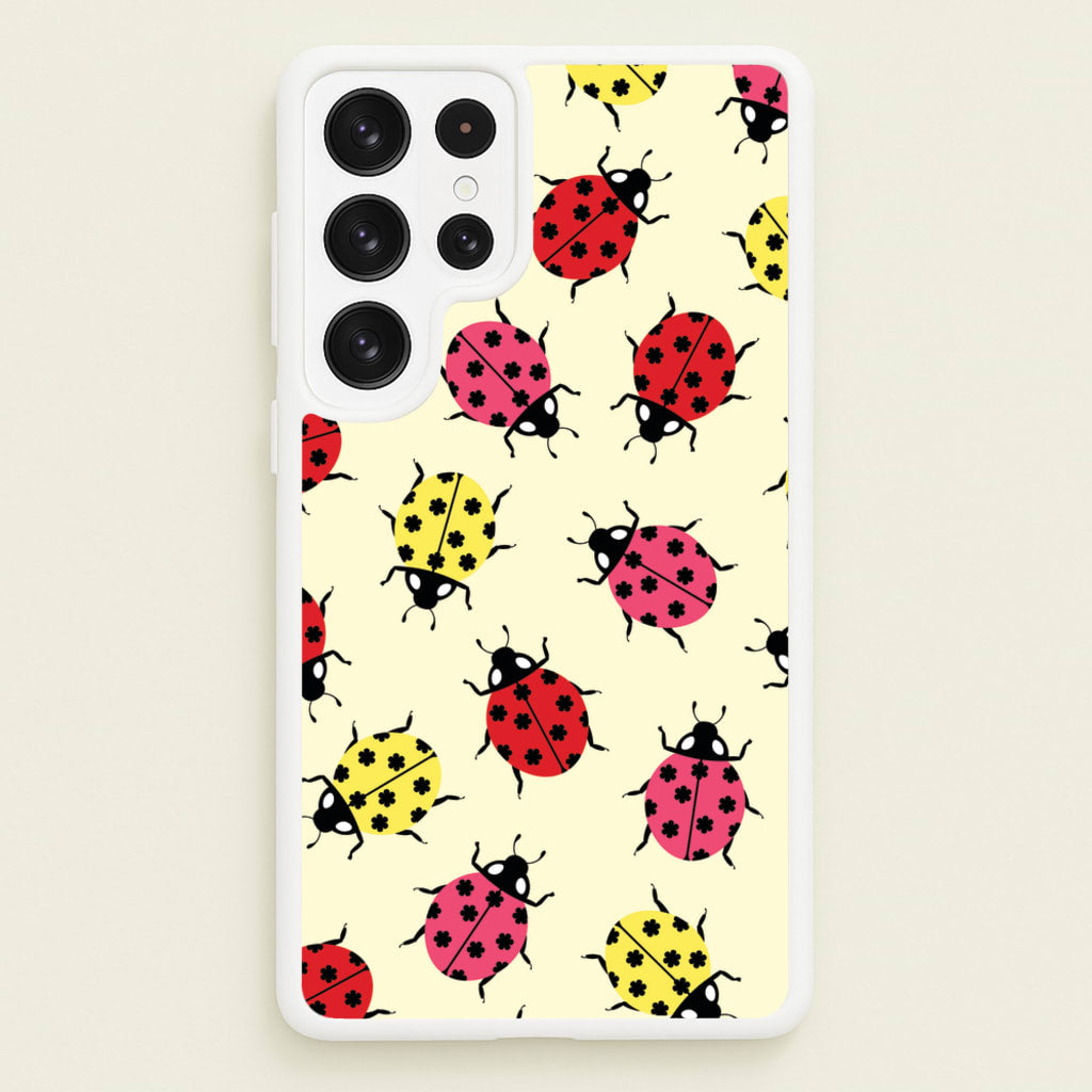 Ladybugs With Flower Spots Pattern - Patterns Phone Case for Galaxy S22 Ultra