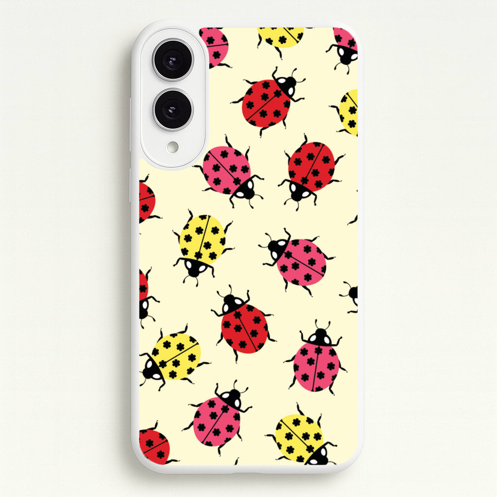 Ladybugs With Flower Spots Pattern - Patterns Phone Case for Galaxy S25 Edge