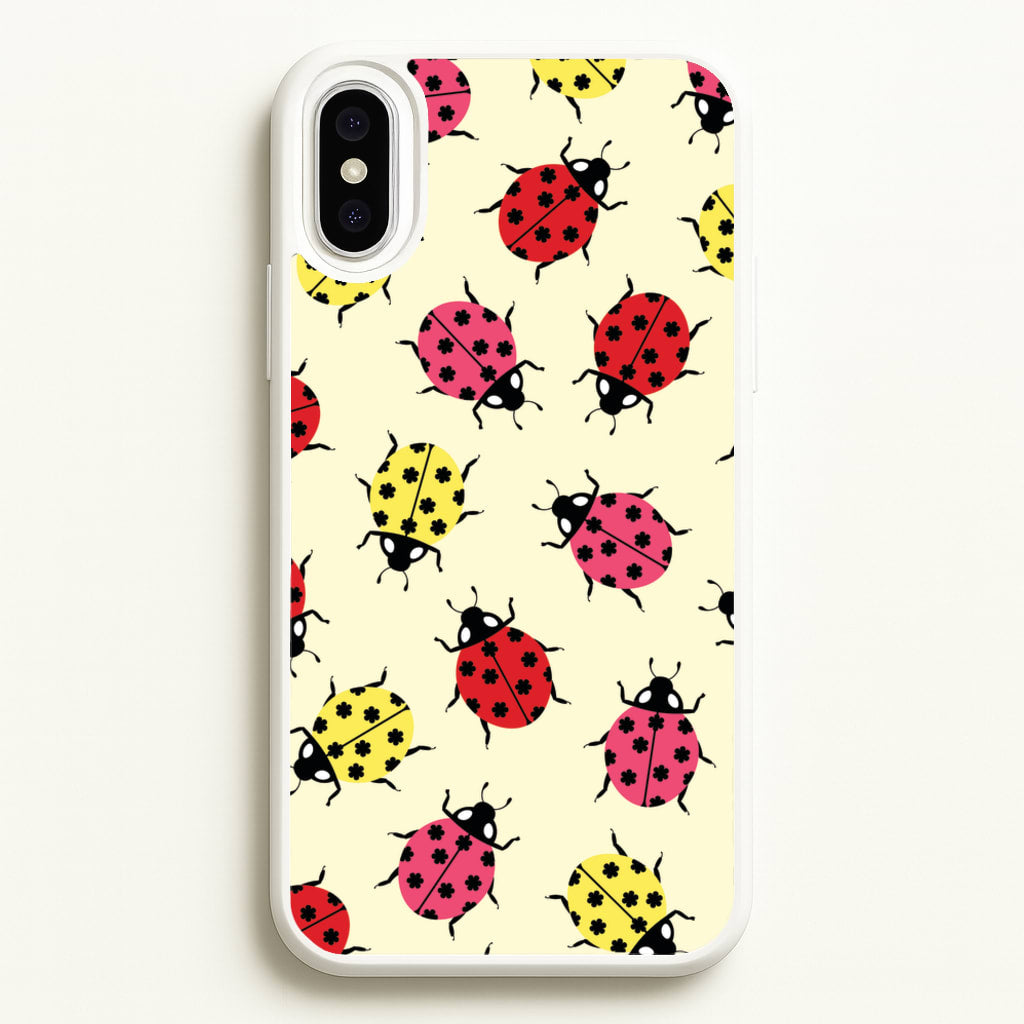 Ladybugs With Flower Spots Pattern - Patterns Phone Case for iPhone XS Max