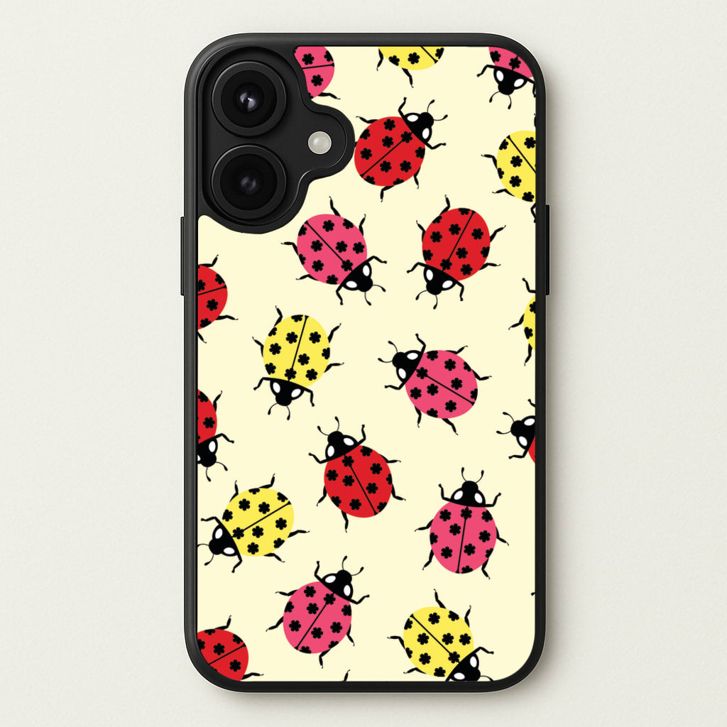 Ladybugs With Flower Spots Pattern Phone Case for iPhone 17
