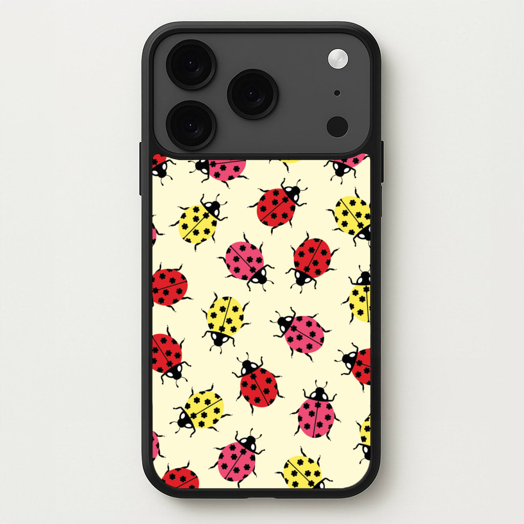 Ladybugs With Flower Spots Pattern Phone Case for iPhone 17 Pro
