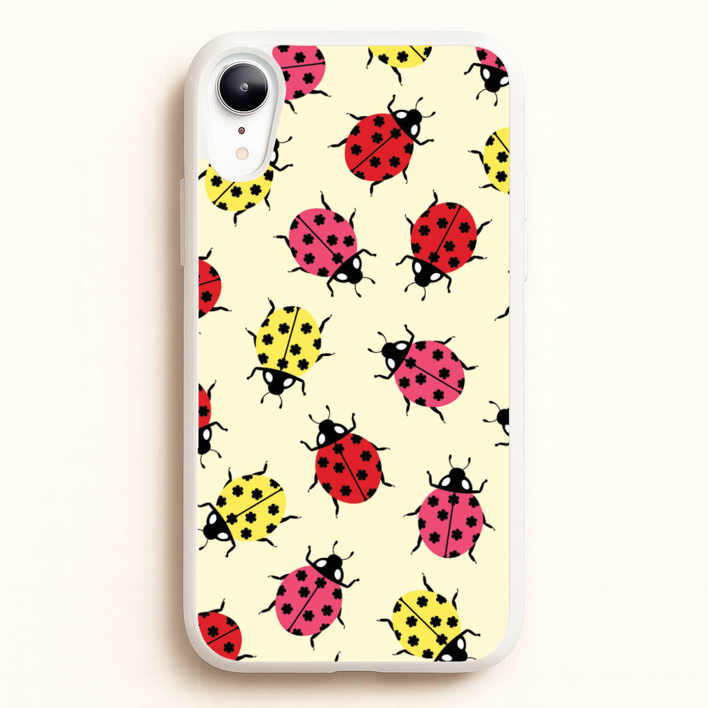 Ladybugs With Flower Spots Pattern - Patterns Phone Case for iPhone XR