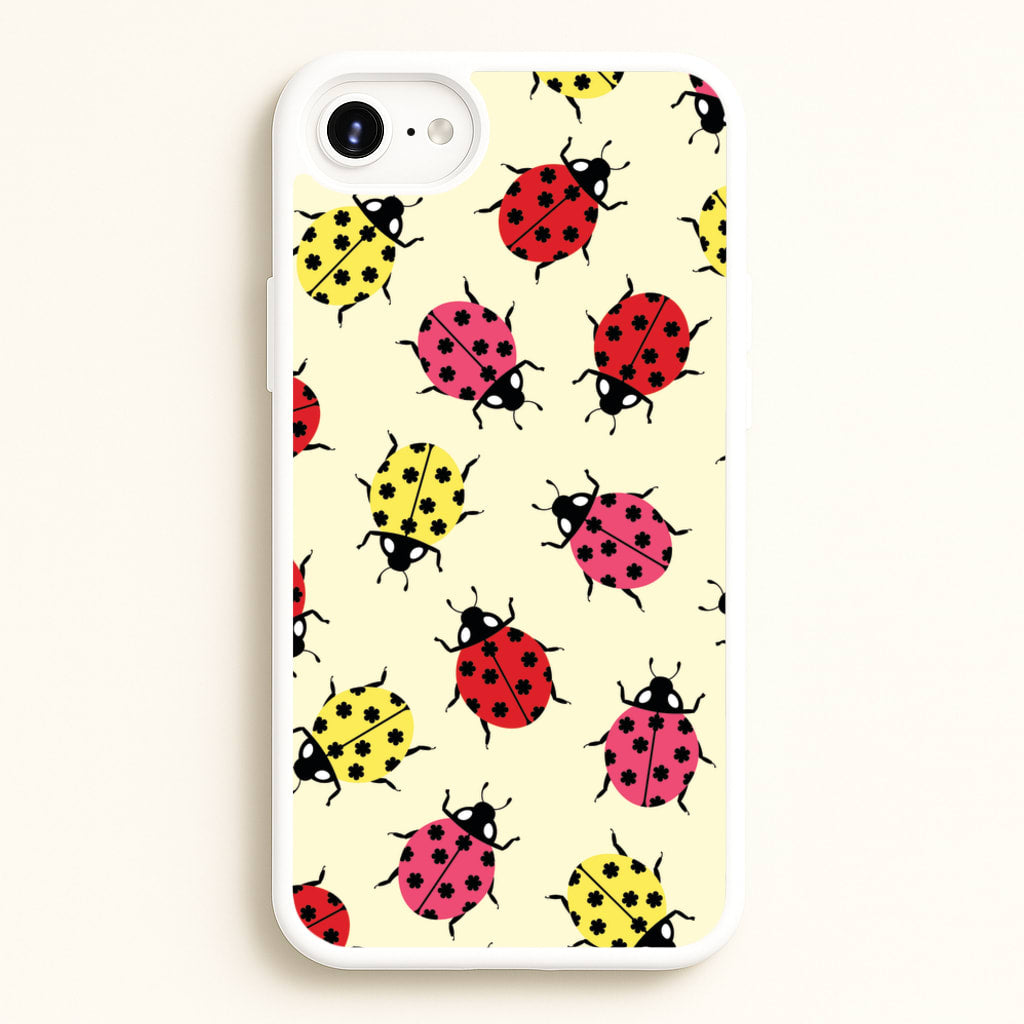 Ladybugs With Flower Spots Pattern - Patterns Phone Case for iPhone 6 Plus / 7 Plus / 8 Plus