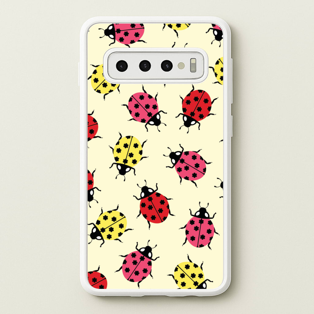 Ladybugs With Flower Spots Pattern - Patterns Phone Case for Galaxy S10 Plus