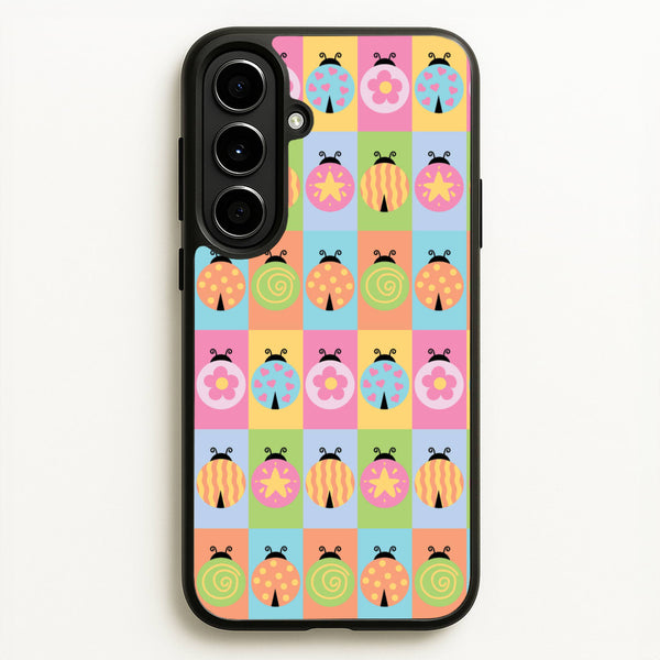 Cartoon Ladybugs Colourful Pattern - Patterns Phone Case for Galaxy A56