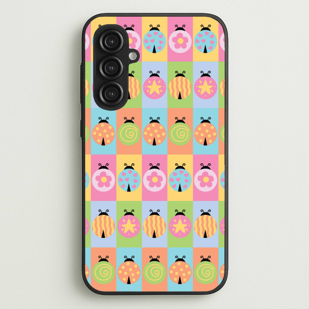 Cartoon Ladybugs Colourful Pattern - Patterns Phone Case for Galaxy S23FE