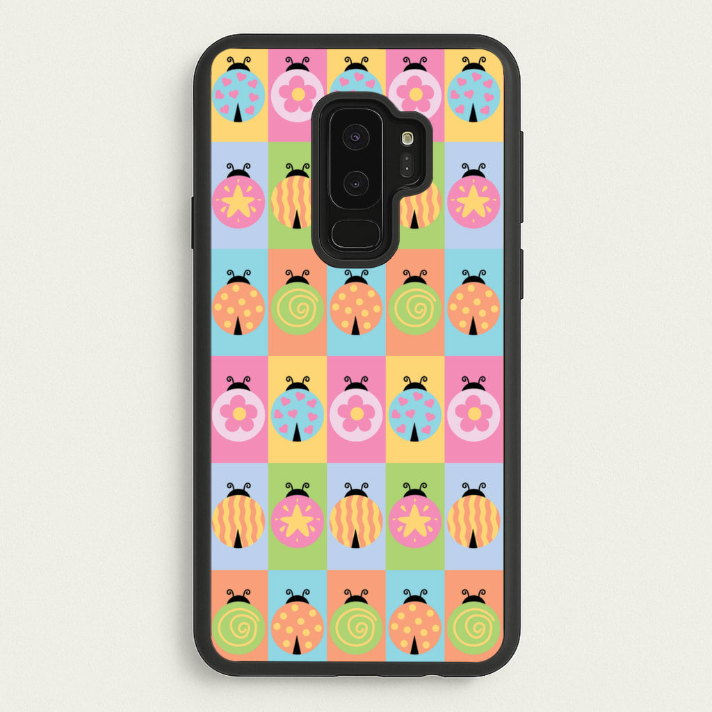 Cartoon Ladybugs Colourful Pattern - Patterns Phone Case for Galaxy S9 Plus