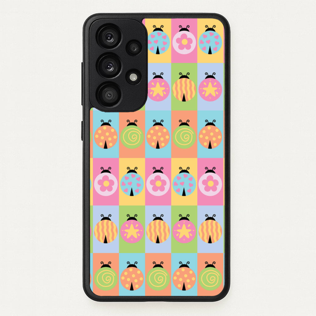 Cartoon Ladybugs Colourful Pattern - Patterns Phone Case for Galaxy A33