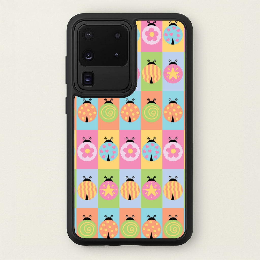 Cartoon Ladybugs Colourful Pattern - Patterns Phone Case for Galaxy S20 Ultra