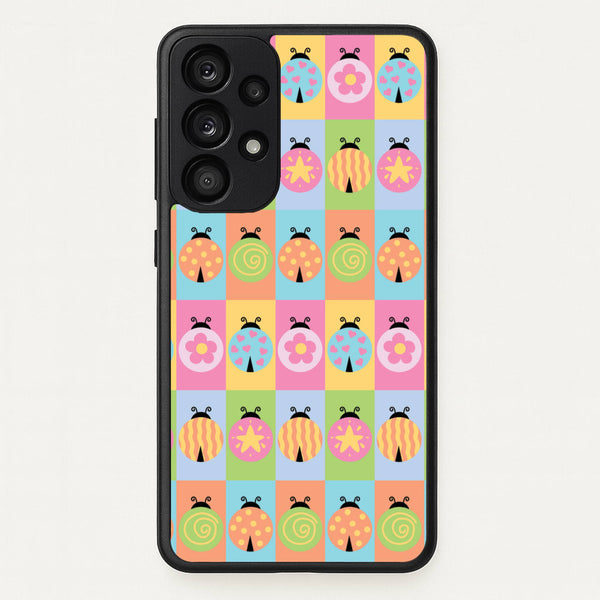 Cartoon Ladybugs Colourful Pattern - Patterns Phone Case for Galaxy A53