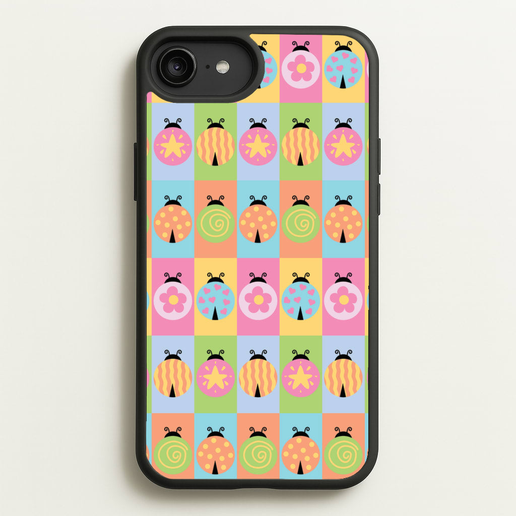 Cartoon Ladybugs Colourful Pattern - Patterns Phone Case for iPhone 6 Plus / 7 Plus / 8 Plus